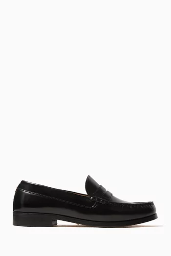 Rivet Flat Loafers in Leather