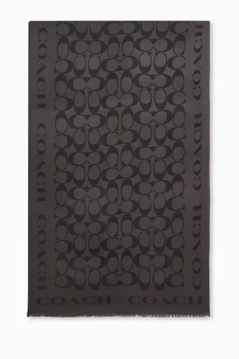 Signature C Stole in Silk-cotton Blend