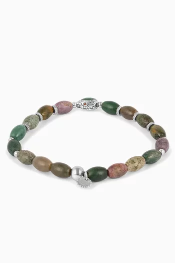 Viper Indian Jasper Bracelet in Rhodium-plated Sterling Silver