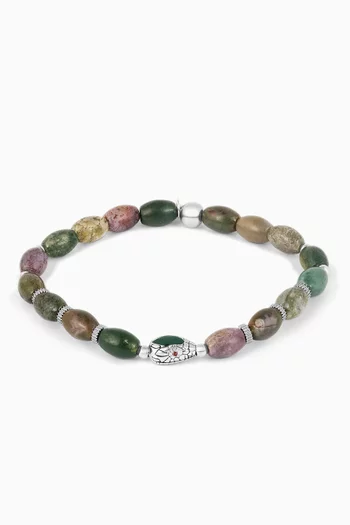Viper Indian Jasper Bracelet in Rhodium-plated Sterling Silver