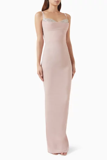 Embellished Gown in Crepe