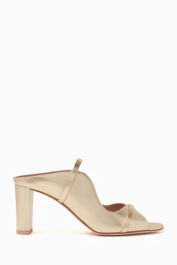Norah 70 Mule Sandals in Metallic Nappa Leather