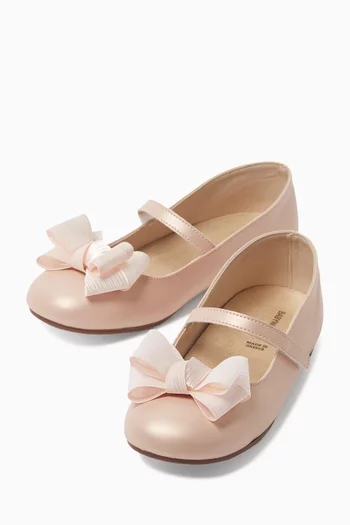 Bow-embellished Ballet Flats