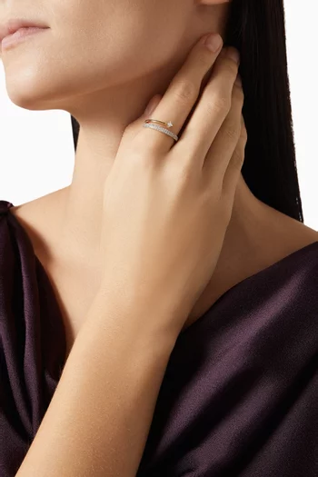 خاتم الوجن مرصع بكريستال بافيه فضة إسترلينية مطلية ذهب عيار 18
