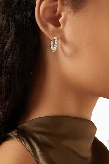 Matrix Hoop Earrings in Rhodium-plated Metal