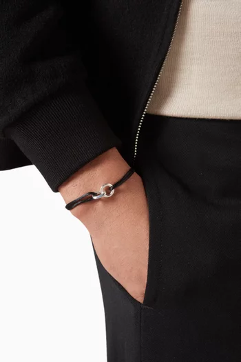 Element Bracelet in Sterling Silver & Silk Cord