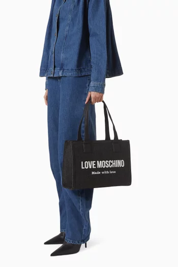 Signature Love Tote Bag in Denim