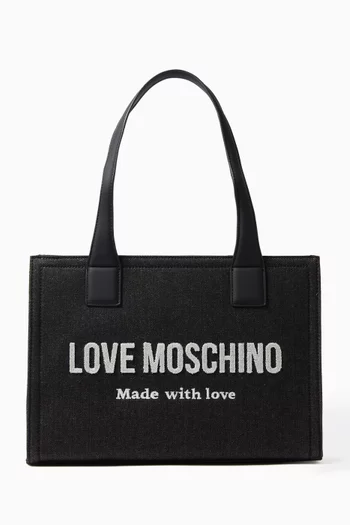 Signature Love Tote Bag in Denim