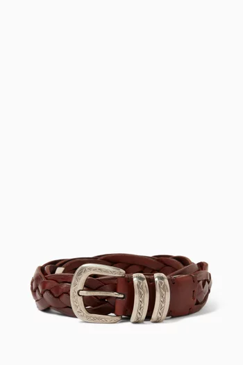 Mauta Braided Belt in Leather