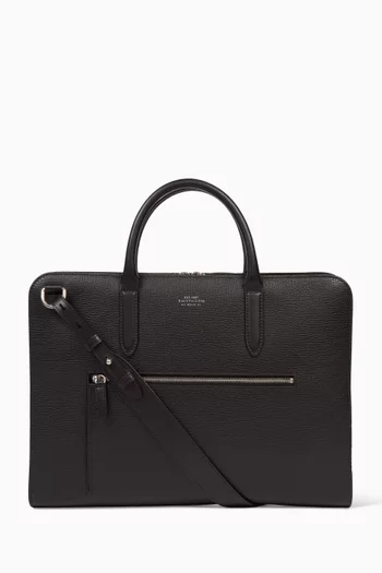 Ultra Slim Briefcase with Zip Front in Ludlow