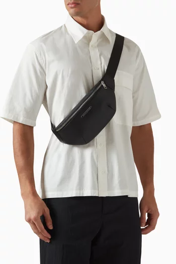 Logo-plaque Belt Bag in Faux Leather