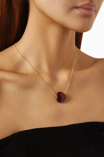 Quartz Heart Necklace in Gold-plated Metal