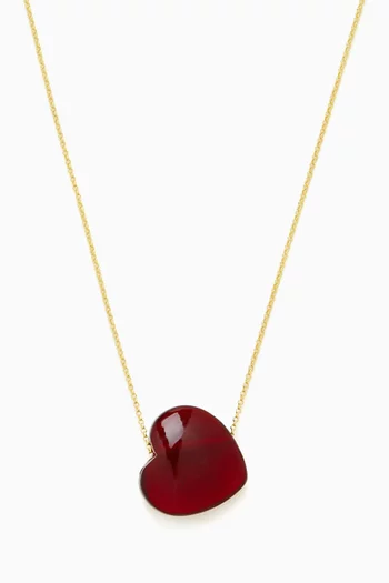 Quartz Heart Necklace in Gold-plated Metal