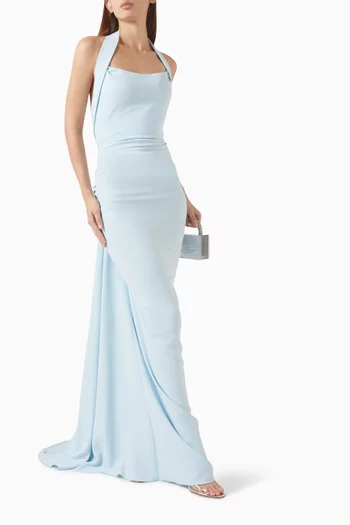 Odessa Low-back Gown in Crepe