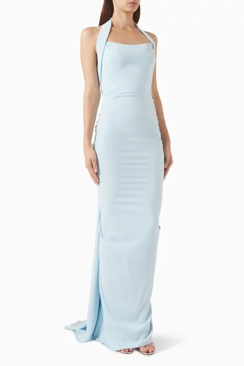 Odessa Low-back Gown in Crepe