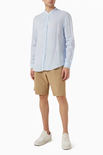 Guru-collar Shirt in Linen