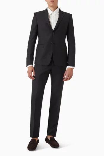 Single-breasted Suit Set in Virgin Wool Blend