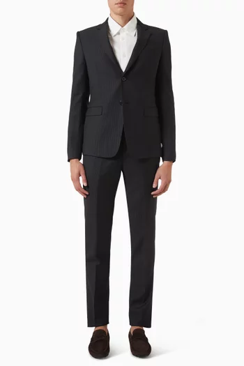 Single-breasted Suit Set in Virgin Wool Blend