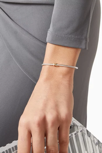 Micro Cable Flex® X Bracelet in Sterling Silver & 14kt Gold