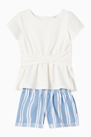 Striped Shorts in Denim