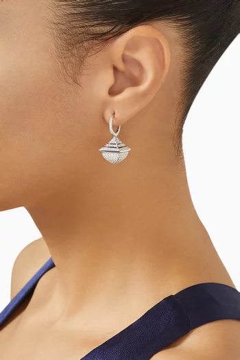 Cleo Rev Diamond Drop Earrings in 18kt White Gold
