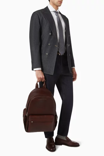 Logo-print Backpack in Leather