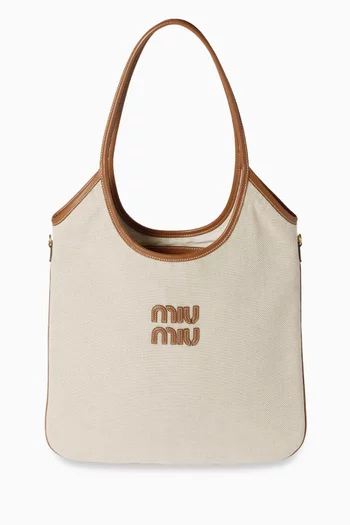 Medium Ivy Tote Bag in Canvas & Leather