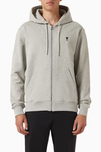 Contrasted Ami de Coeur Hoodie in Cotton Fleece