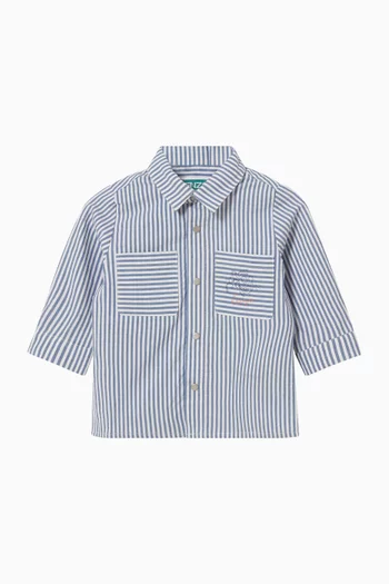 Stripe Logo Shirt in Cotton