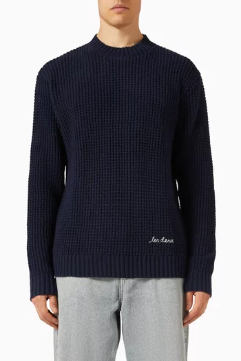 Alvin Logo Sweater in Waffle-knit