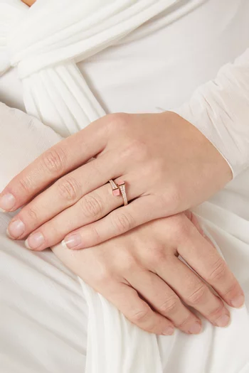 Cleo Diamond & Quartz Slim Ring in 18kt Rose Gold