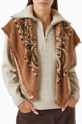 Large Bandana in Printed Cashmere