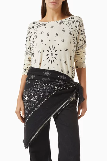 Large Bandana in Printed Cashmere