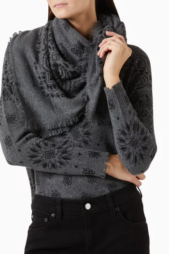 Large Bandana in Printed Cashmere