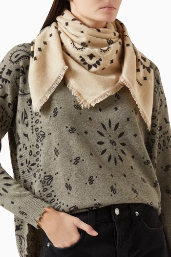 Large Bandana in Printed Cashmere
