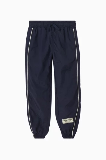 Regular Fit Striped Pants in Recycled Nylon