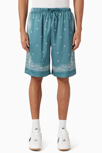 Paisley Print Shorts in Recycled Satin