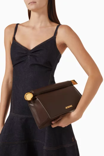 La Pochette Rond Carré Clutch Bag in Leather