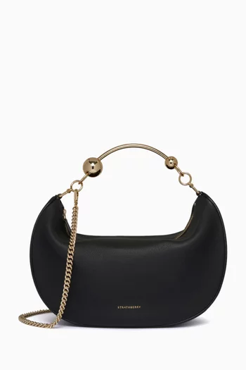 Crescent Moon Top-handle Bag in Calf Leather