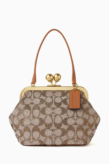 Kisslock Frame Bag 16 In Crystal Signature Jacquard