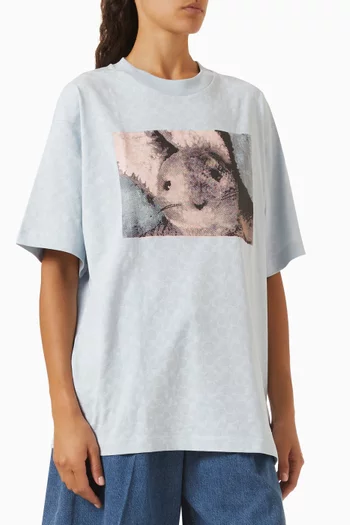 Bunny Graphic Signature Relaxed T-shirt in Cotton