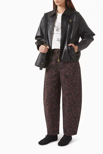 Heritage C Plaque Oversized Jacket in Leather