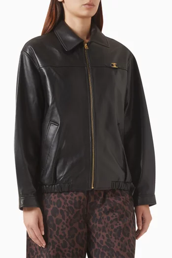 Heritage C Plaque Oversized Jacket in Leather