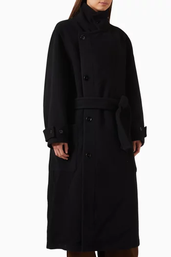 Oversized Wrap Coat in Wool