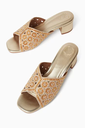 Fallonia 30 Mules in Metallic Leather