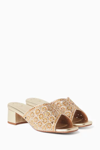 Fallonia 30 Mules in Metallic Leather