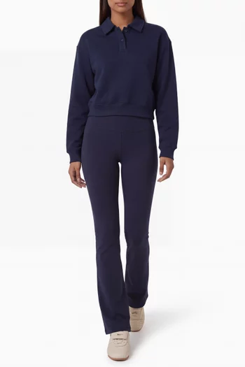 Cotton Fleece Polo Sweatshirt