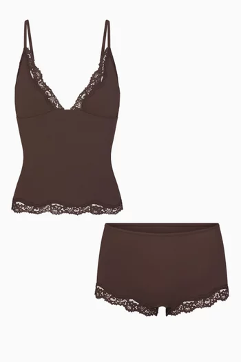 Fits Everybody Lace Cami & Boyshort Set