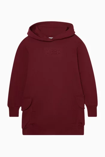 Logo Hoodie Dress in Cotton-fleece