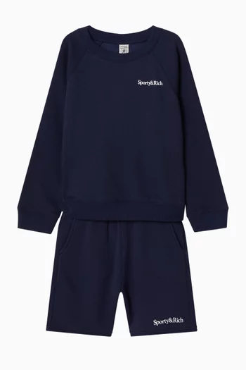 Play Tennis Crewneck Top in Cotton-blend